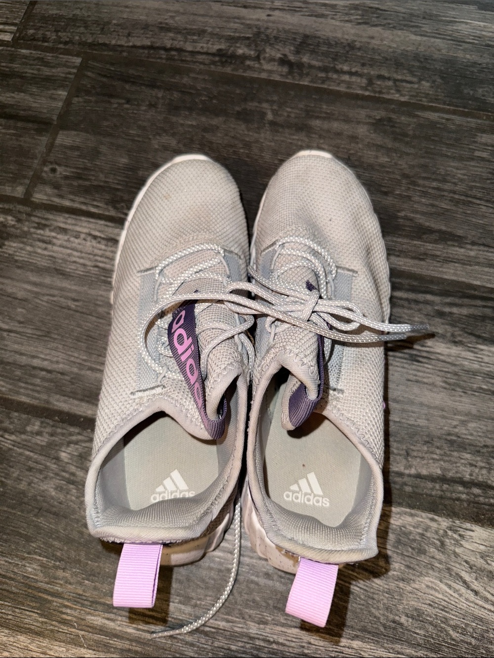 adidas Light Gray and Pink Women's Athletic Sneakers